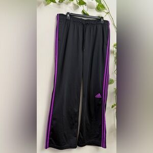 Adidas women’s Black Joggers with Pink Stripes
